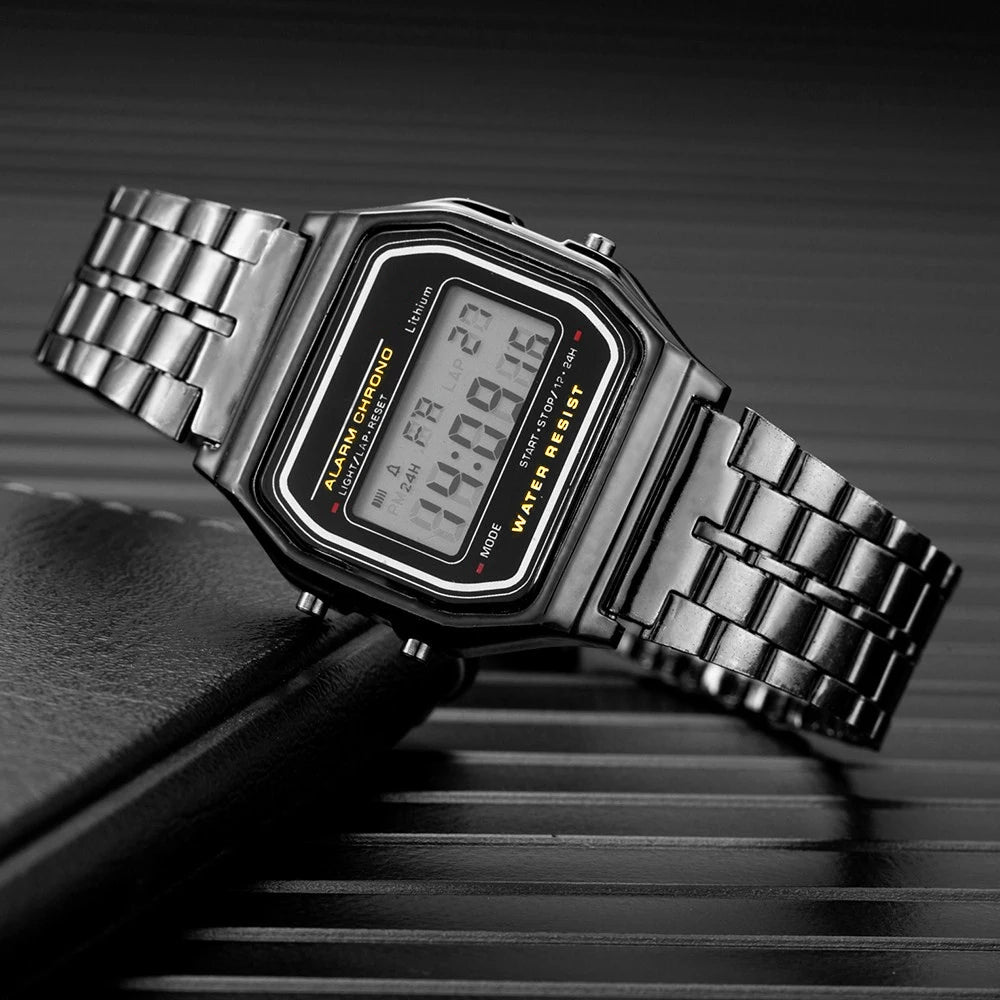 Montres numériques pour hommes et femmes style rétro