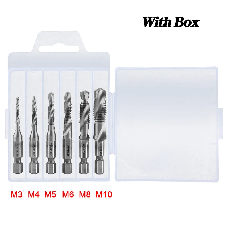 Jeu de Forets à Tarauder à Tige Hexagonale Plaqués Titane