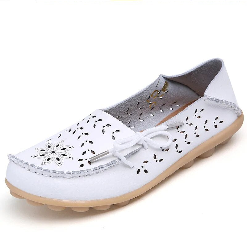 Mocassins en cuir PU Impressions Fleuries