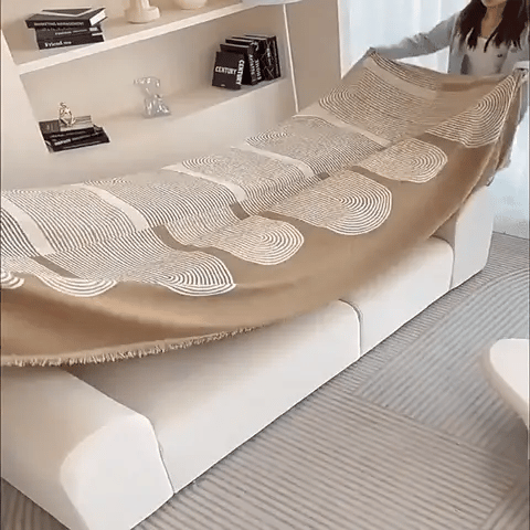 Jeté de Canapé à Motifs - 100% Coton