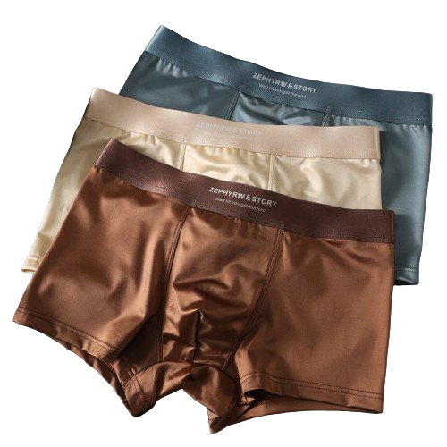 Lot de 3 Boxers en Soie glacée Doux & Respirants