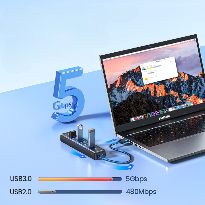 Multiprise 7 ports USB