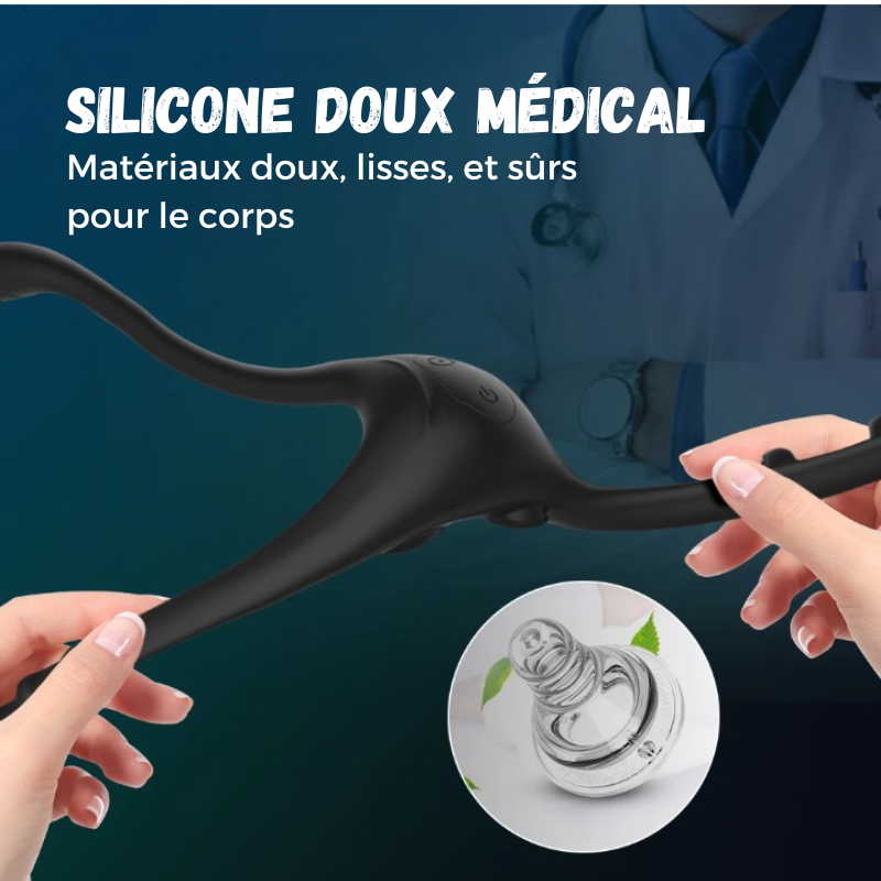 Anneau pénien 3 en 1 avec télécommande