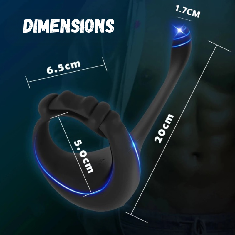 Anneau pénien 3 en 1 avec télécommande