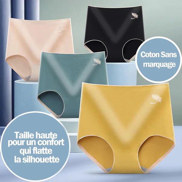 Culottes Hautes en Coton Sans Coutures