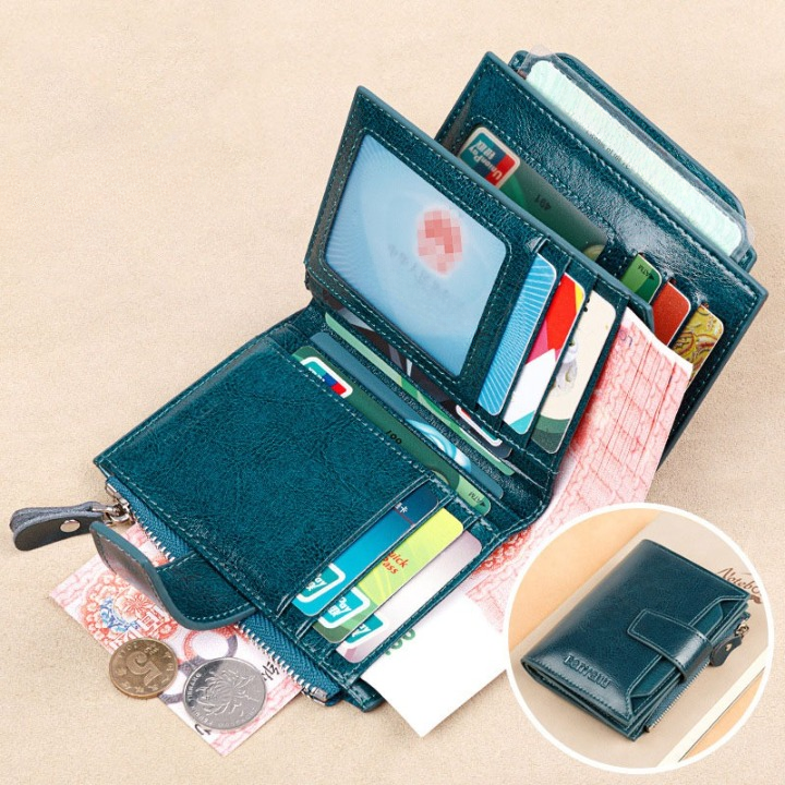 Portefeuille Puce Anti RFID en Cuir