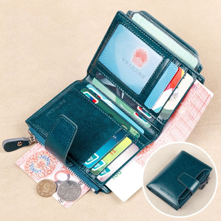 Portefeuille Puce Anti RFID en Cuir