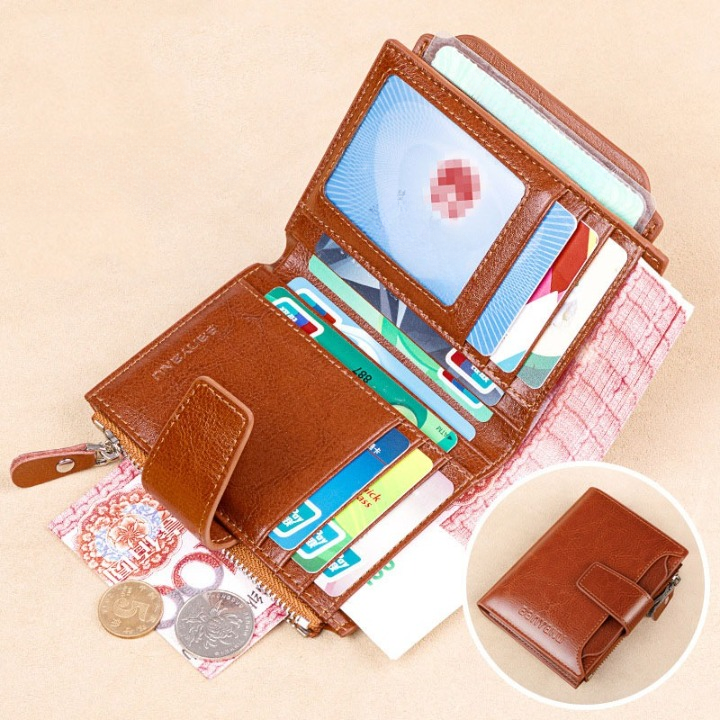 Portefeuille Puce Anti RFID en Cuir