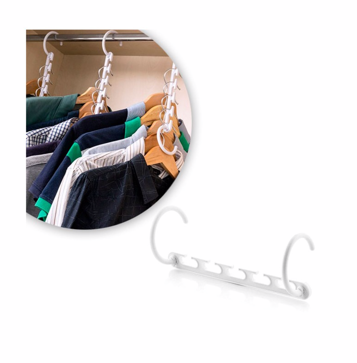 Organisateur de Cintre Gain de Place (Lot de 8)