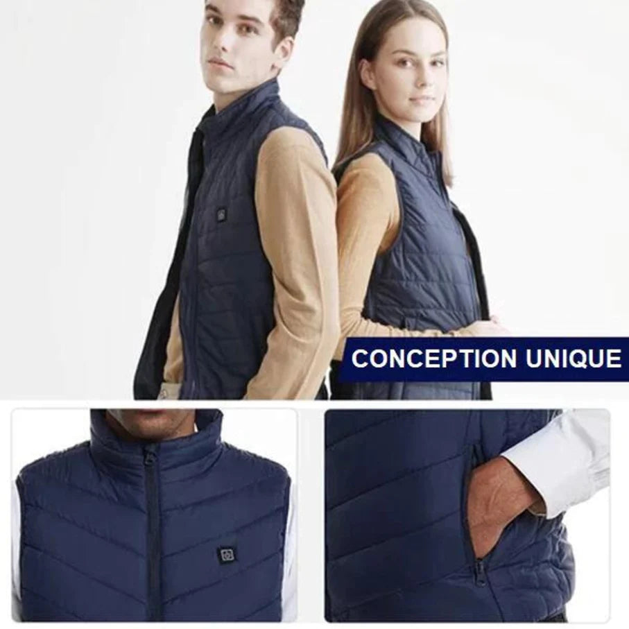 Doudoune sans Manchantes Chauffante Électrique