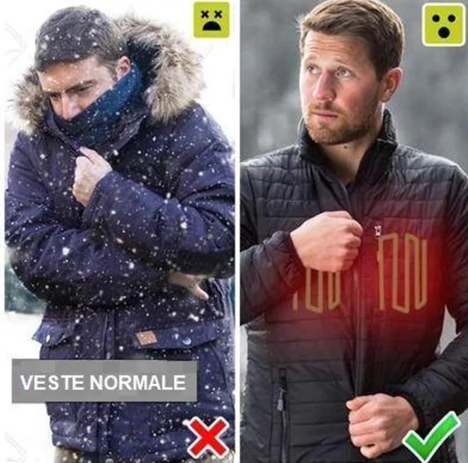 Doudoune sans Manchantes Chauffante Électrique