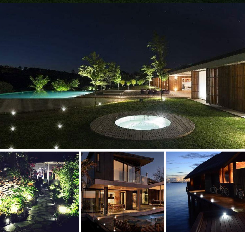 TOP VENTE ! Lot de 4 Spots LED de Jardin