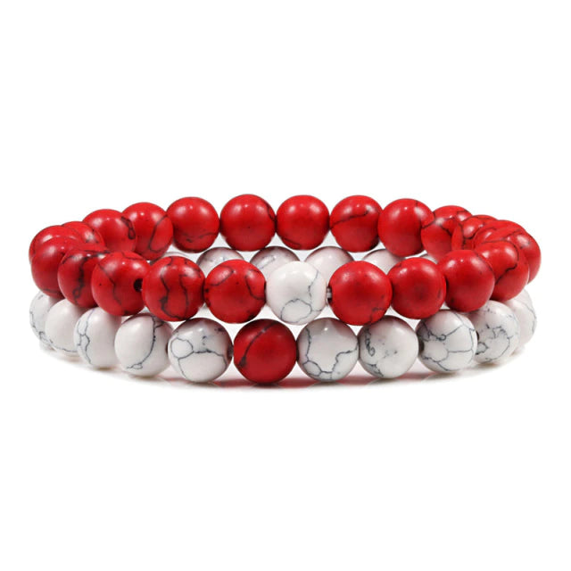 Lot de 2 Bracelets en Pierre de Lave