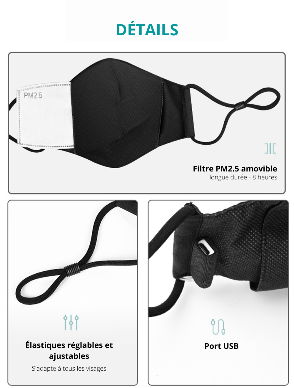 TOP VENTE l Masque LED reconnaissance vocale