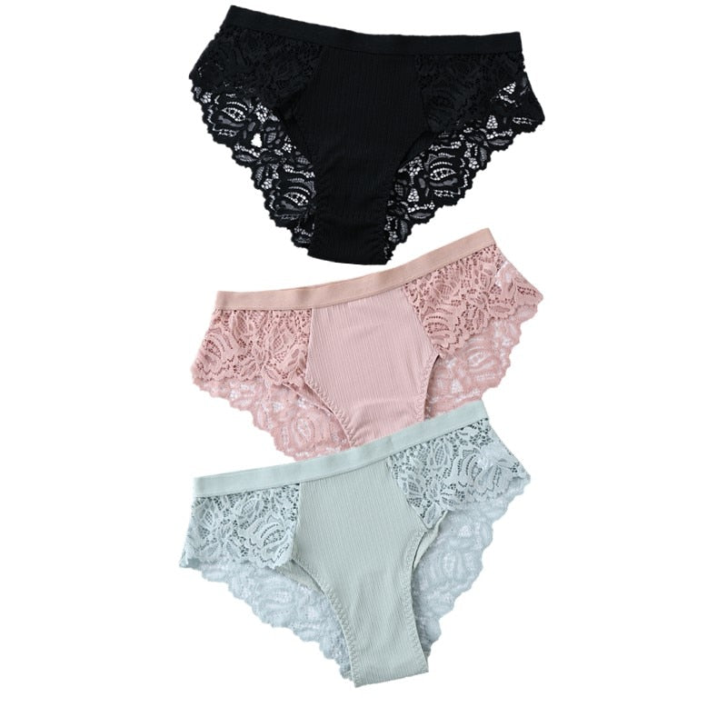 Lot de 3 Culottes Sexy en Dentelles