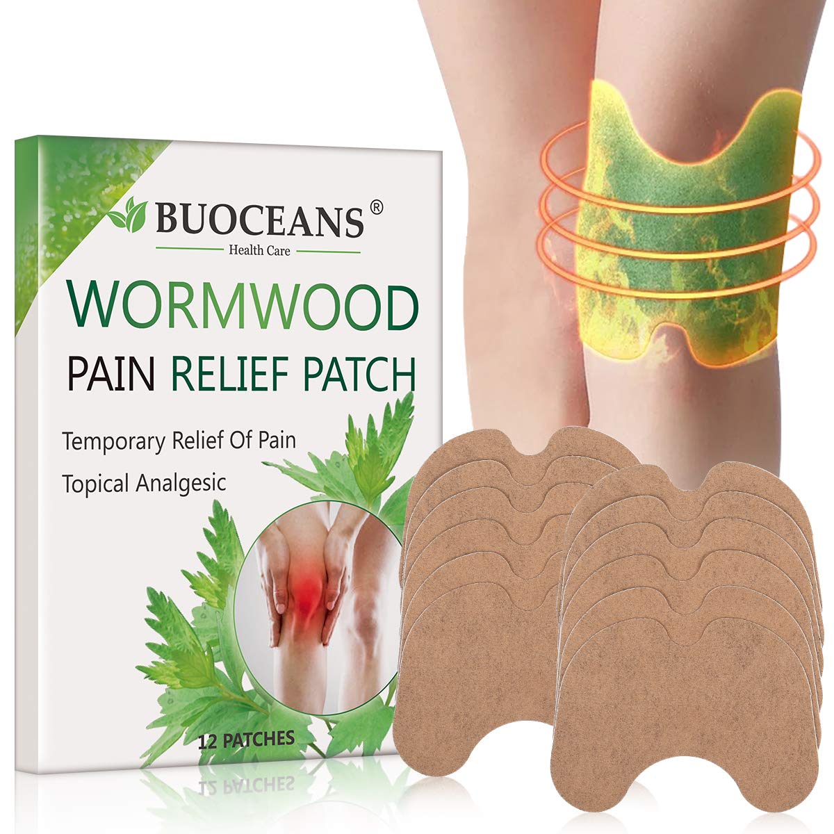 Lot de 12 patchs anti inflammatoires pour genoux