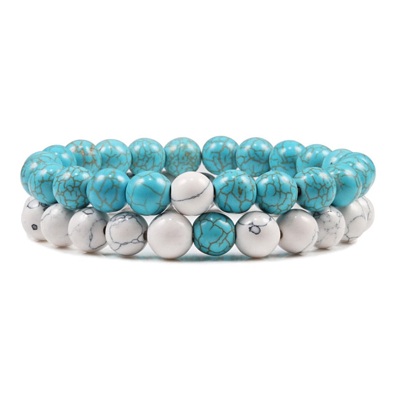 Lot de 2 Bracelets en Pierre de Lave