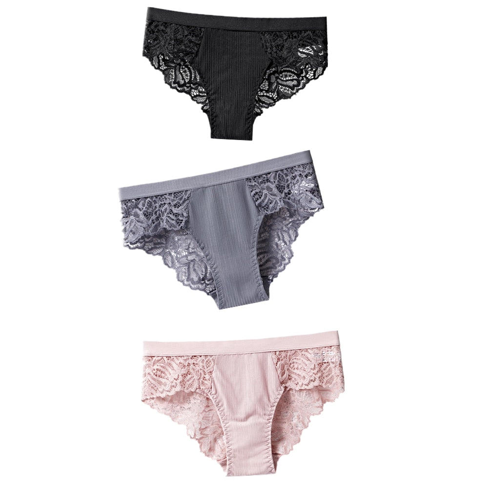 Lot de 3 Culottes Sexy en Dentelles