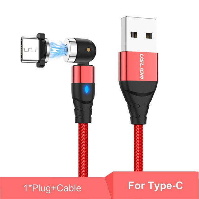 NOUVEAU - Câble Magnétique USB Rotatif (type C, micro, iPhone)