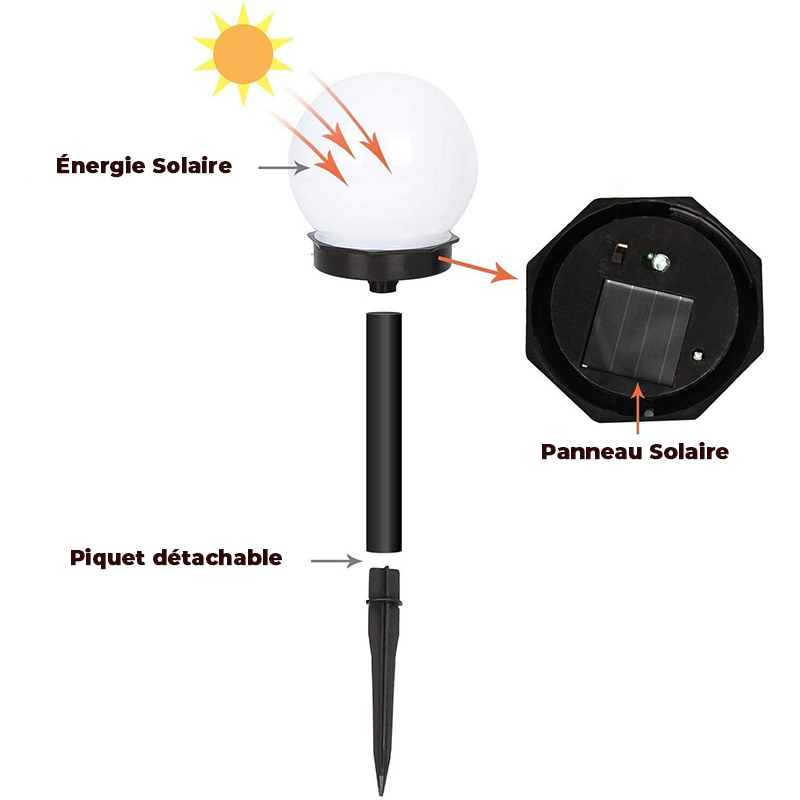Lot de Lampes Boules Solaires