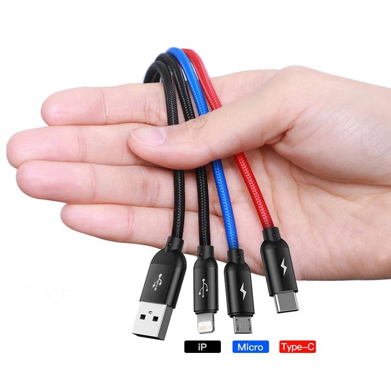 TOP VENTES - Câble tressé 3 en 1 ultra résistant