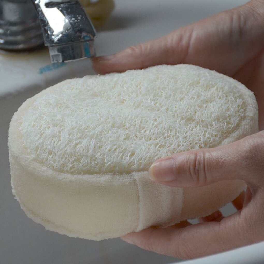 NOUVEAU - Lot de 3 Eponges de Bain en Loofah Naturel
