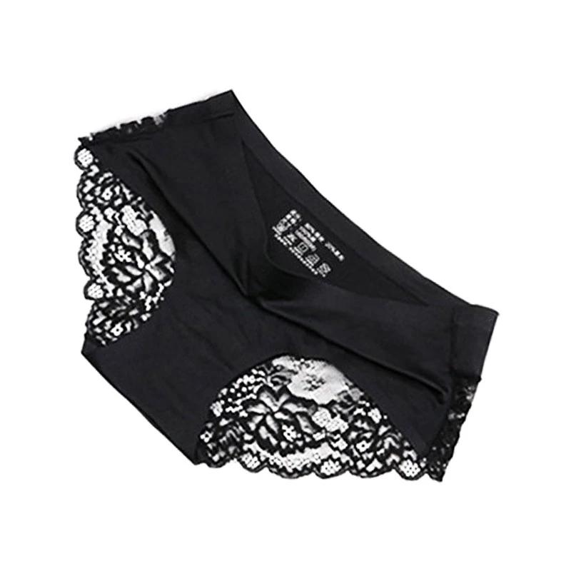 TOP VENTES - Lot de 3 Culottes en Dentelle en Fibre de Bambou