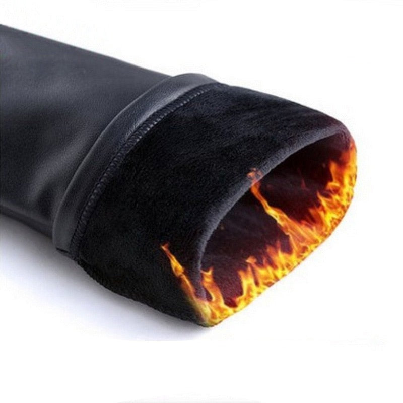 Legging Effet Cuir Fourré