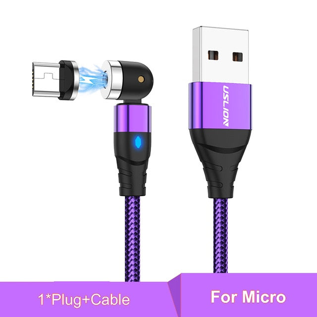 NOUVEAU - Câble Magnétique USB Rotatif (type C, micro, iPhone)