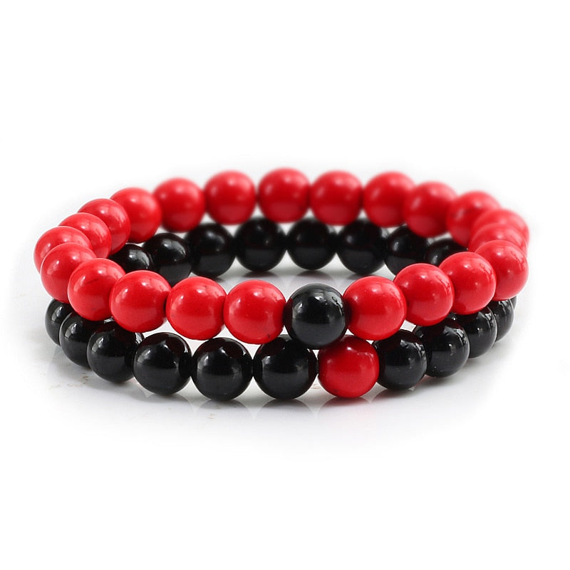 Lot de 2 Bracelets en Pierre de Lave