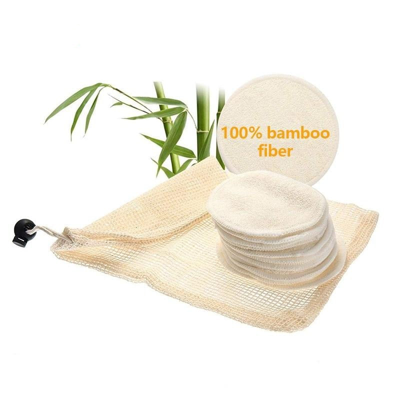 NOUVEAU - Lot de 16 Pads Démaquillants Réutilisables en Fibre de Bambou