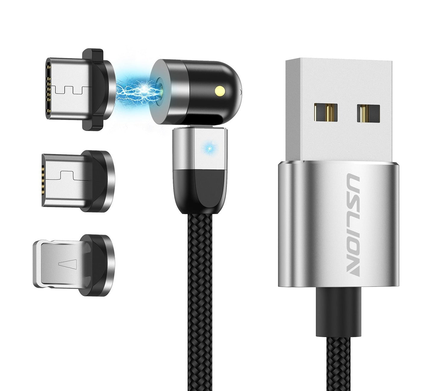 Câble magnétique 3en1 360°