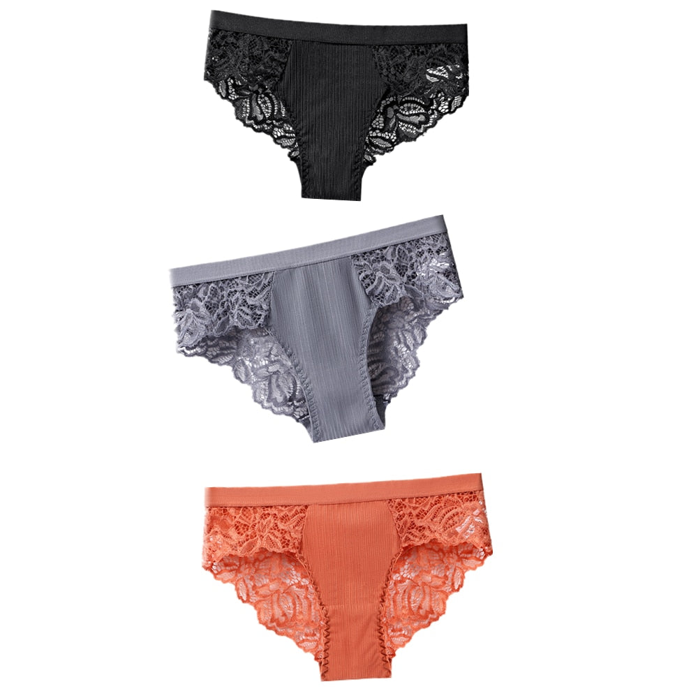 Lot de 3 Culottes Sexy en Dentelles