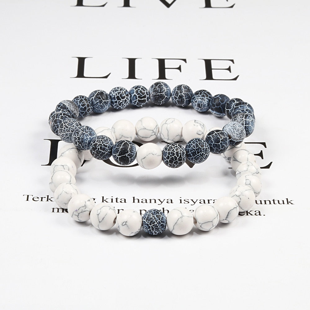 Lot de 2 Bracelets en Pierre de Lave