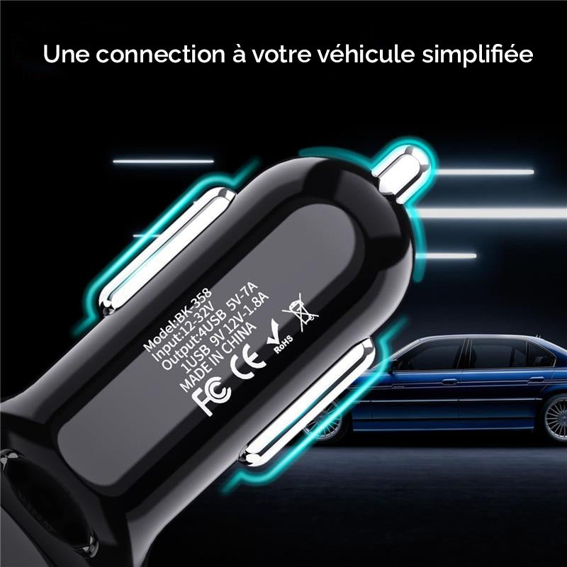 TOP VENTES - Chargeur rapide pour prise allume cigare 4 en 1