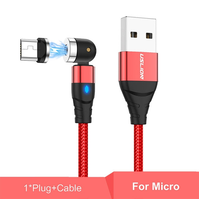 NOUVEAU - Câble Magnétique USB Rotatif (type C, micro, iPhone)