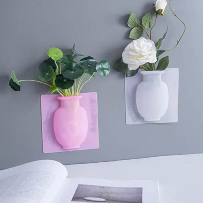 TOP VENTE I Lot de 2 vases muraux en silicone