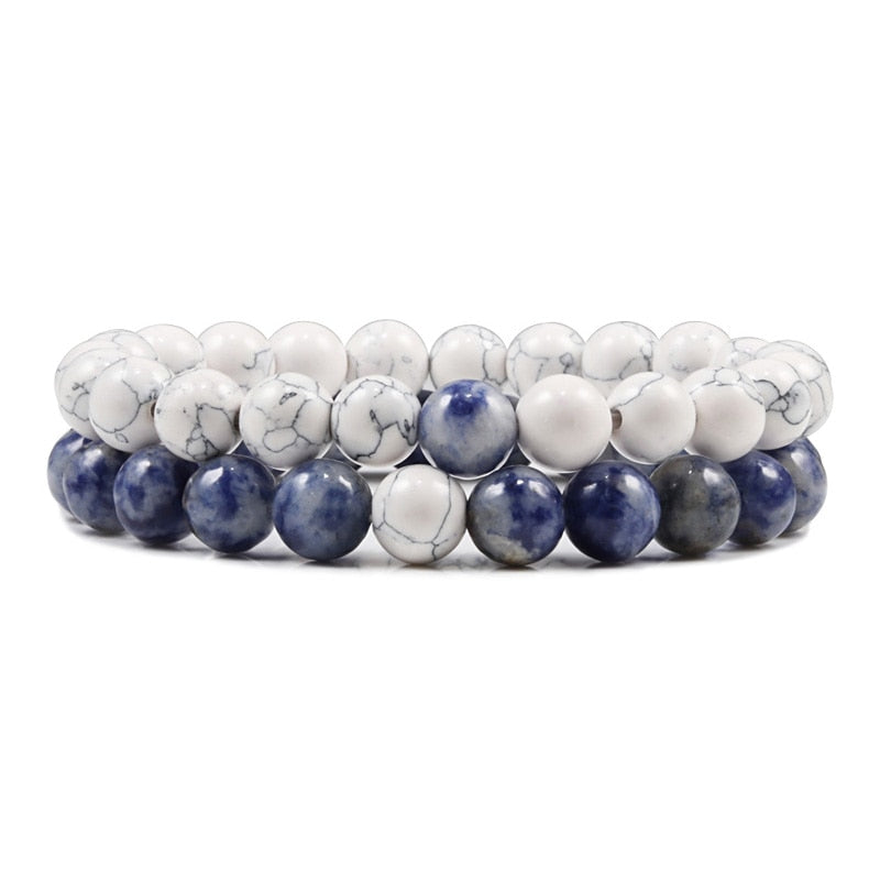 Lot de 2 Bracelets en Pierre de Lave
