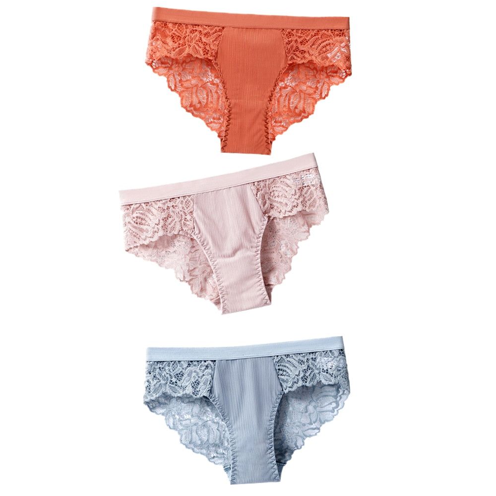 Lot de 3 Culottes Sexy en Dentelles