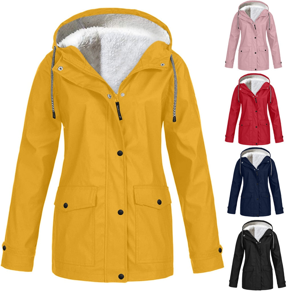 Manteau à capuche fourré polaire