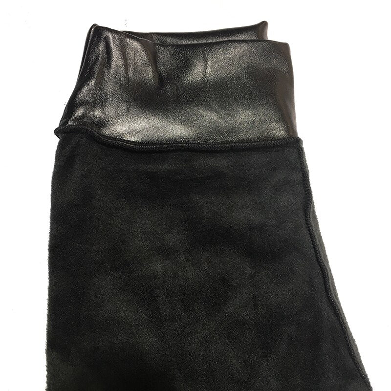 Legging Effet Cuir Fourré