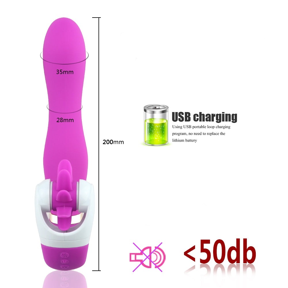 Gode vibromasseur simulateur de cunnilingus