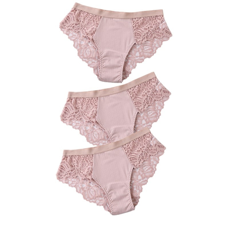 Lot de 3 Culottes Sexy en Dentelles