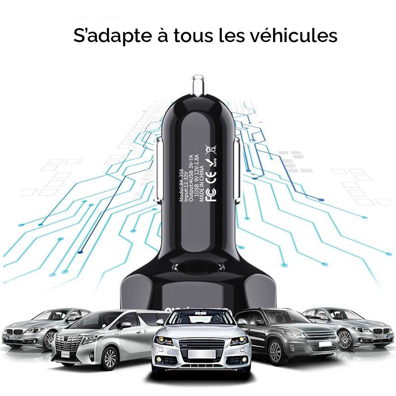 TOP VENTES - Chargeur rapide pour prise allume cigare 4 en 1
