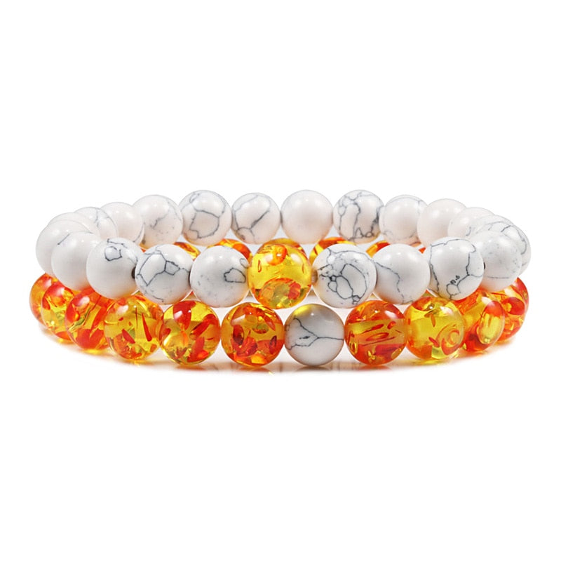 Lot de 2 Bracelets en Pierre de Lave