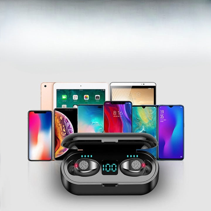 Ecouteurs sans fil à boitier de charge