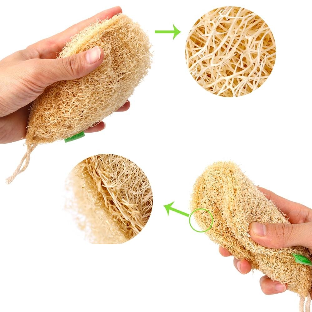 Lot de 2 éponges de cuisine écologiques en fibre naturelle de loofah