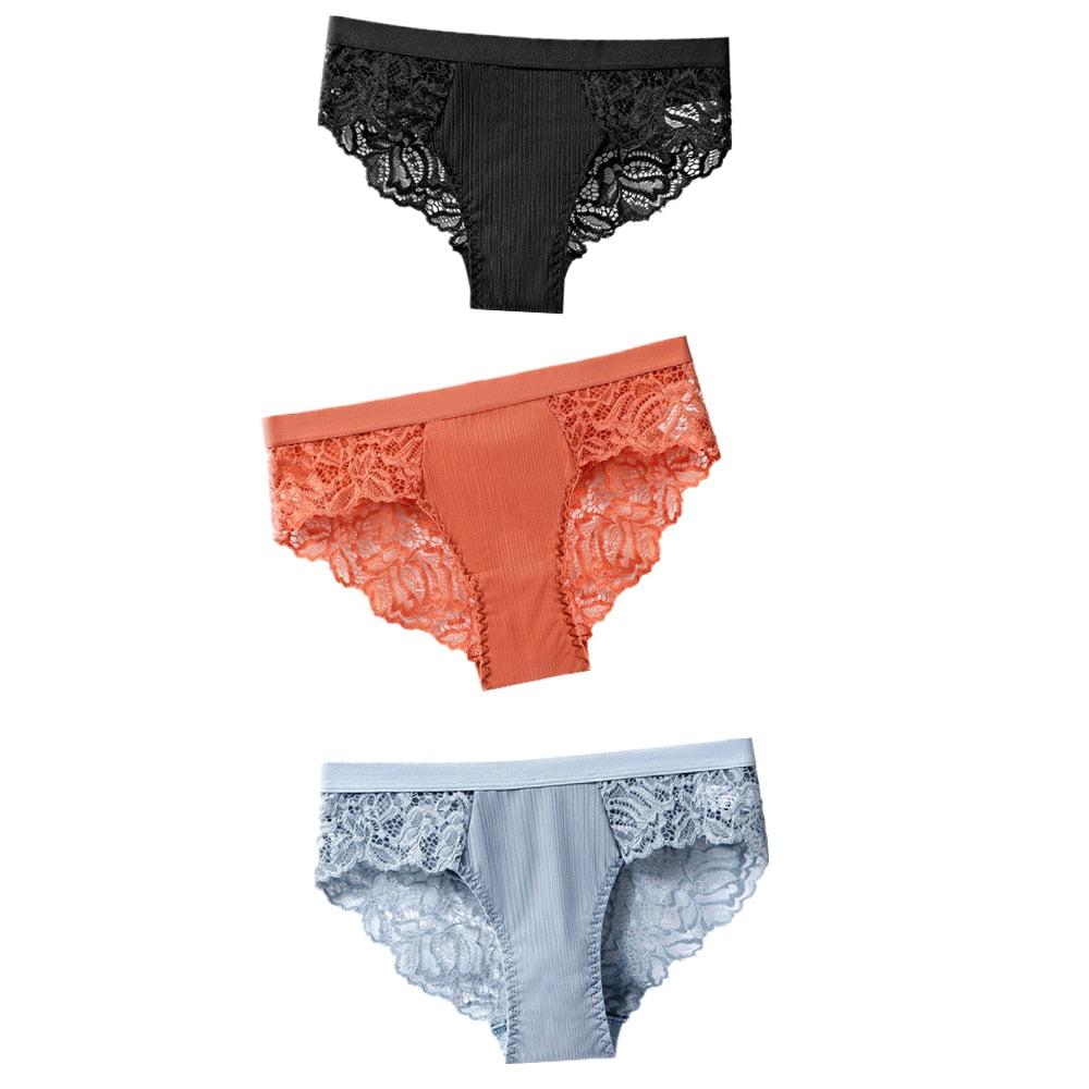 Lot de 3 Culottes Sexy en Dentelles
