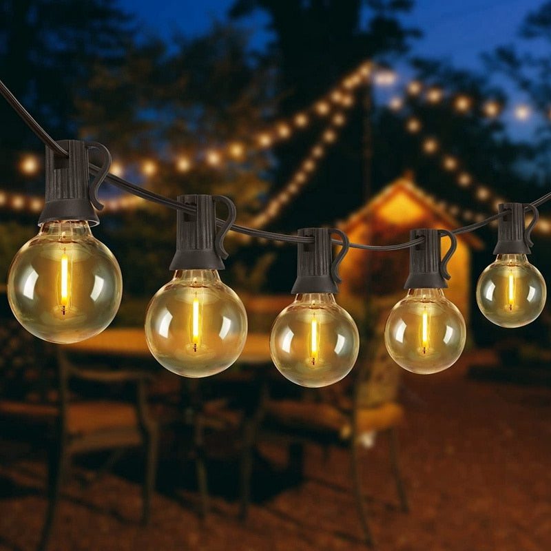 Guirlande solaire ampoules vintages