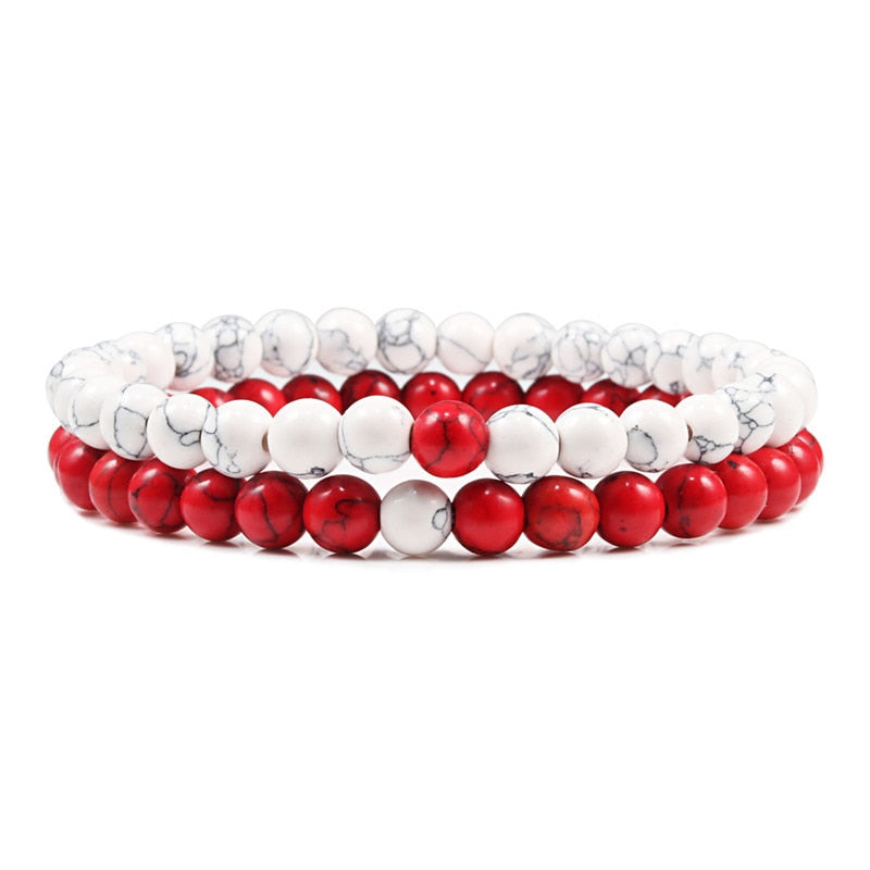 Lot de 2 Bracelets en Pierre de Lave